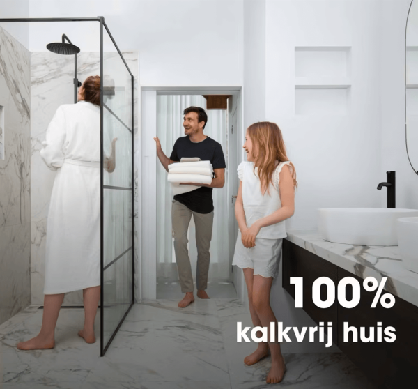 Waterluxe waterontharder geeft een 100% kalkvrij huis H2O Noord waterontharders